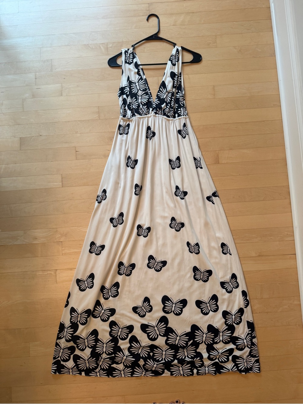 Alice + Olivia Black and White Butterfly Print Maxi Dress